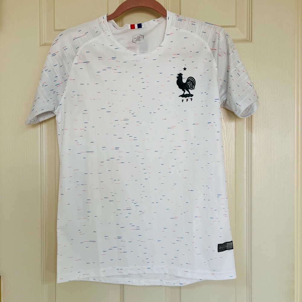 France 2018 Away Short Sleeve Football FFF Jersey - White - Size 30 Youth